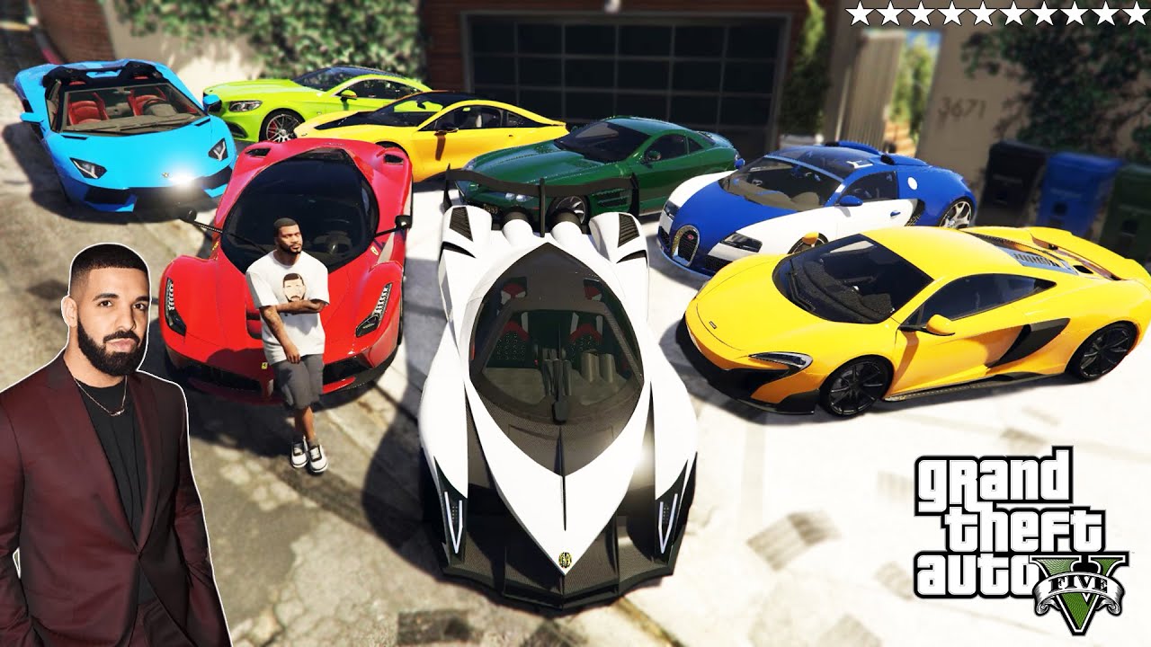 GTA 5 - Stealing Drake's Luxury Cars with Franklin | (Real Life Cars #39)