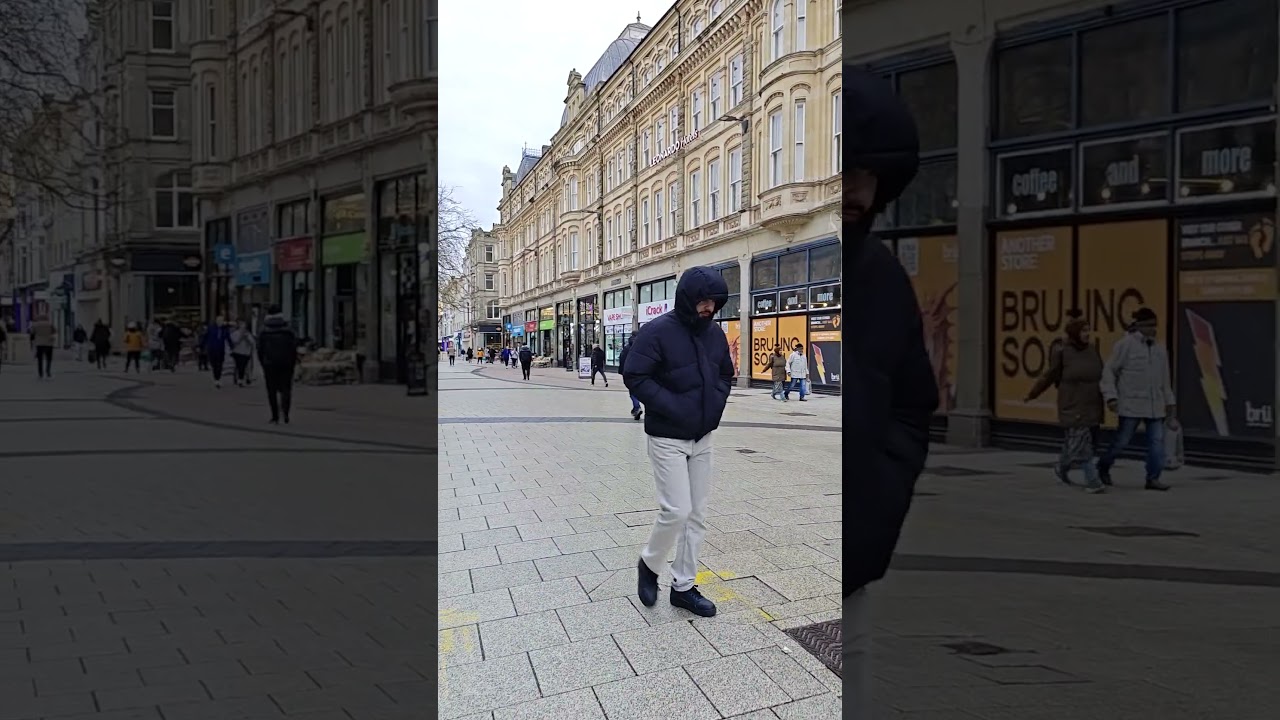 I saw Cardiff City Center in Winter
