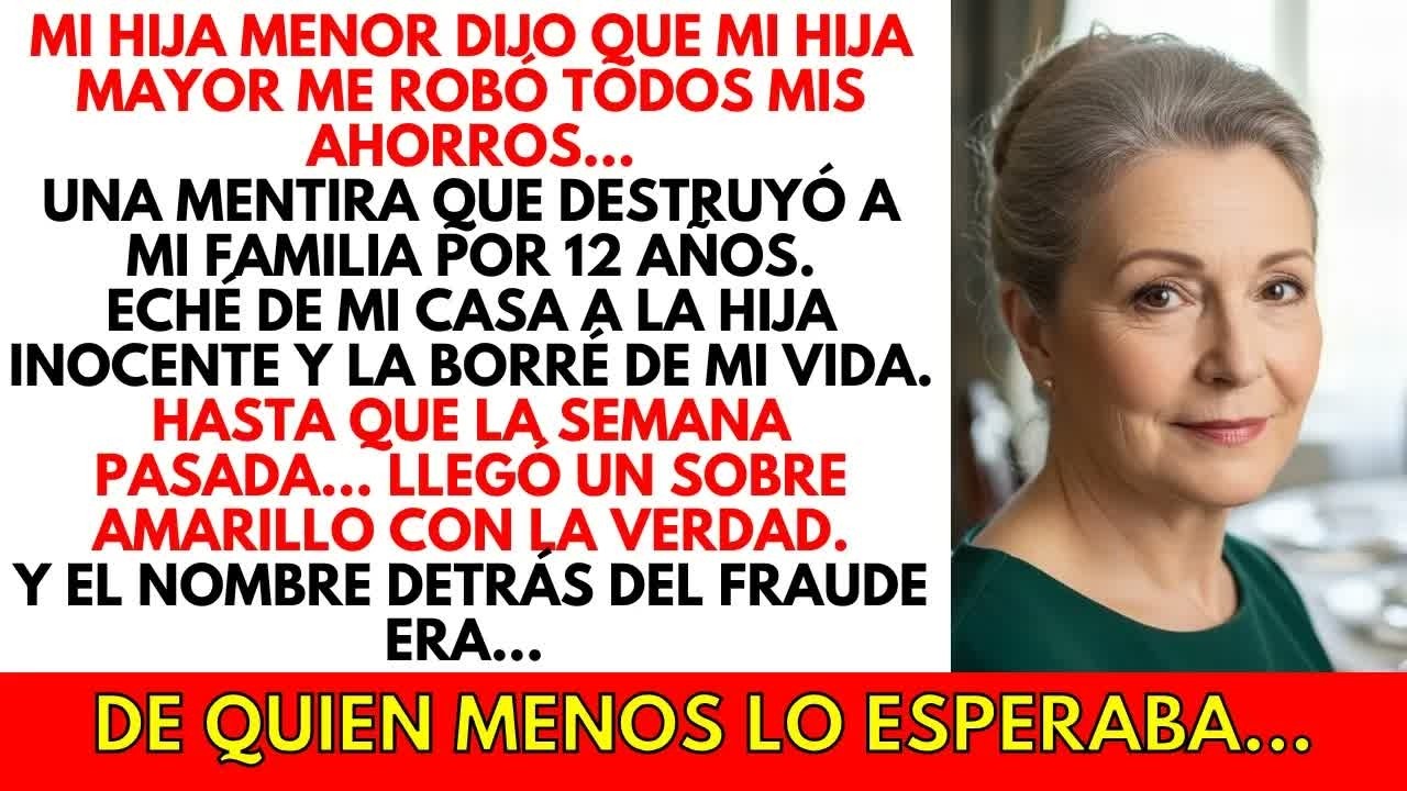 Expulsé a mi hija inocente por la mentira de su hermana, hasta que un sobre reveló la verdad.