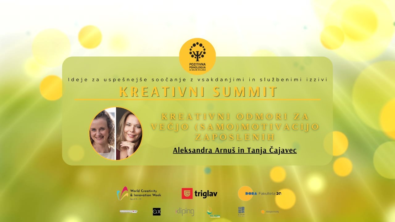 Aleksandra Arnuš in Tanja Čajavec: Kreativni odmori za večjo (samo)motivacijo zaposlenih