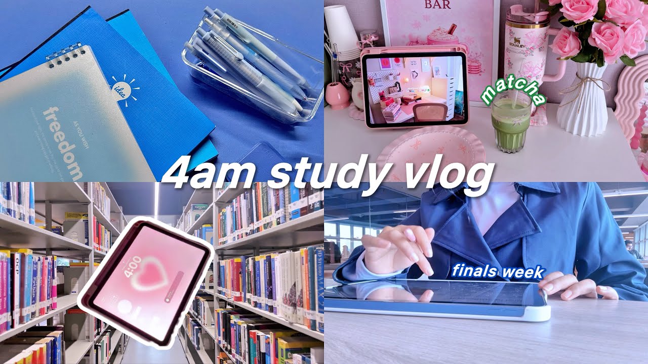 *realistic* 4am study vlog ⏱️📚 finals week morning routine 🍵 ft. @ESRTechOfficial 
