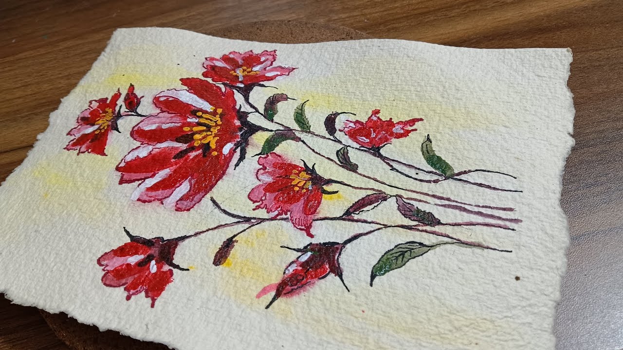 Acrylic painting/ easy flower painting 
