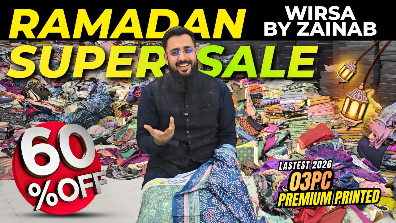 Ramadan Super Sale 60% Off Wirsa By Zainab | Branded Cut Pieces