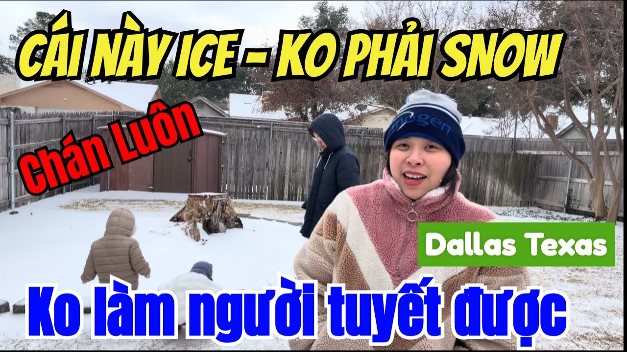 Bão Tuyết Ở Dallas Texas Chỉ Toàn Đá | Mình Không Làm Người Tuyết Được Rồi