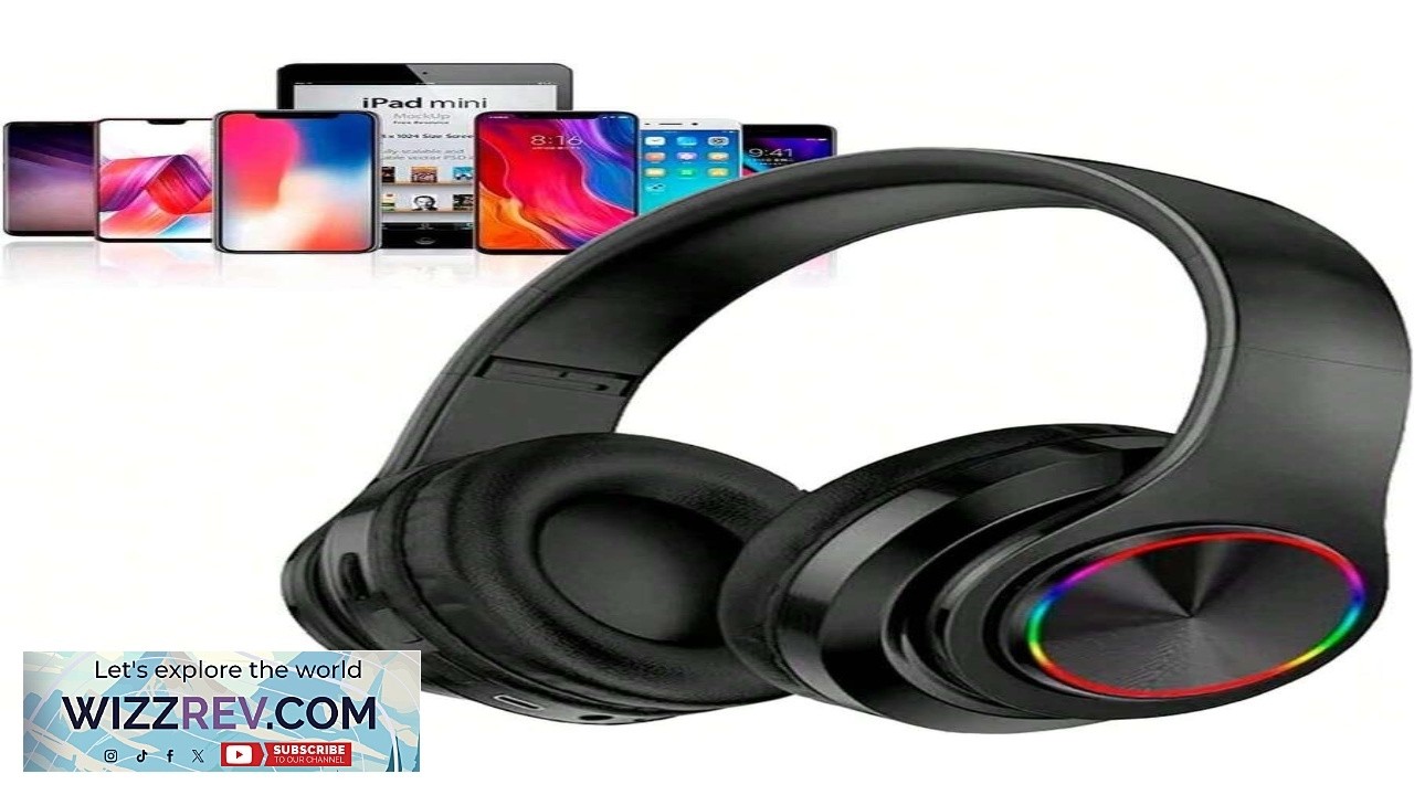 Wireless Gaming Headset With Microphone Bluetooth 5.2 Foldable Over Ear Headphones