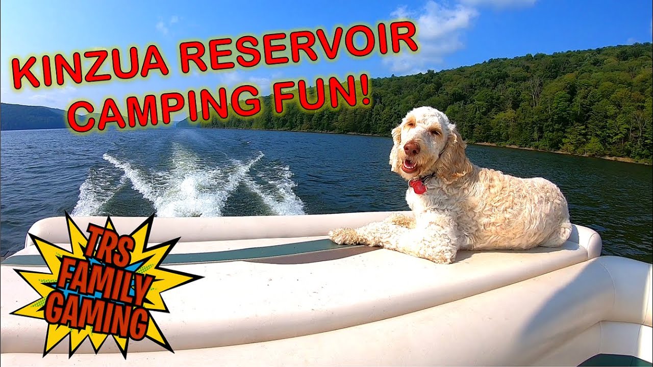 Kids Kinzua Reservoir Camping Boating Fun!  Dogs on Boats!  Tubing, Swimming, Jumping in the Water!