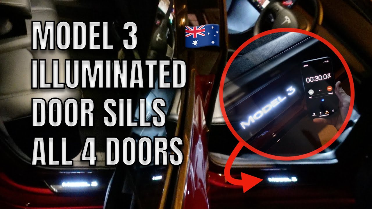 MODEL 3 AFTERMARKET ILLUMINATED DOOR SILL FOR ALL 4 DOORS by Hansshow