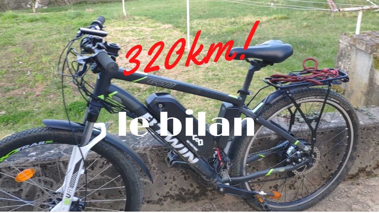 le bilan 300 km effectué VAE Bafang 500w 48v