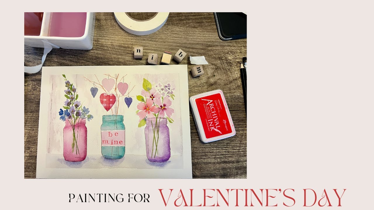 Easiest Way to Create Ball Jars! Fun Valentine Painting!🎨❤️