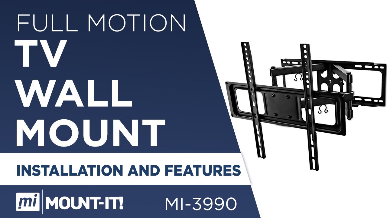 Full Motion TV Wall Mount, Tilt and Swivel, Dual Arm Mount | Installation and Features (MI-3990)
