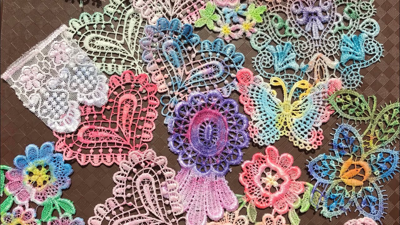 Colouring/dyeing lace and appliqués to get more use out your stash and embellish your junk journals