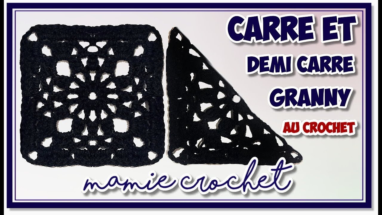 Comment faire des carrés et des demis carrés de granny au crochet tutp, pas à pas pour débutantes