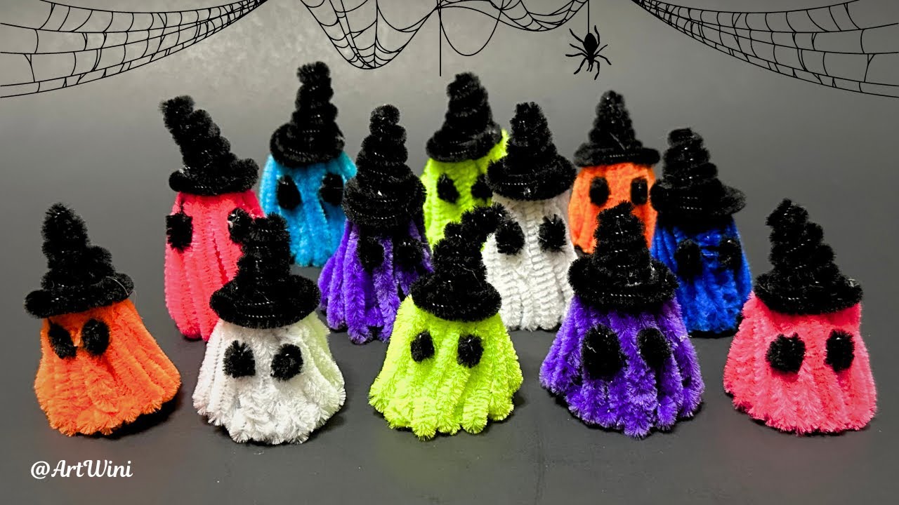 How To Make Halloween Ghost Craft With Pipe Cleaners 👻 @ArtWini