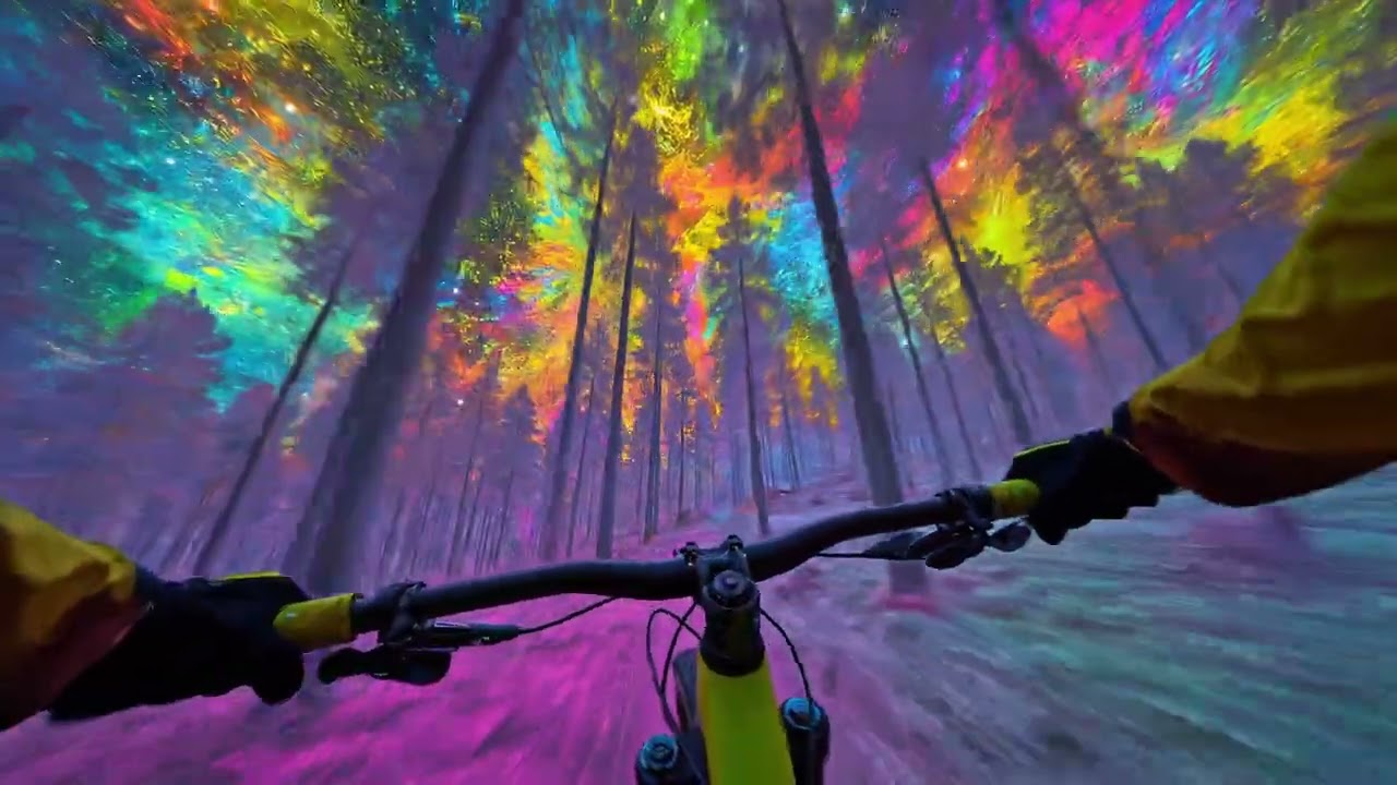 Триповая POV поездка на велосипеде 🚴‍♂️ Psytrance путешествие по сюрреалистичным мирам