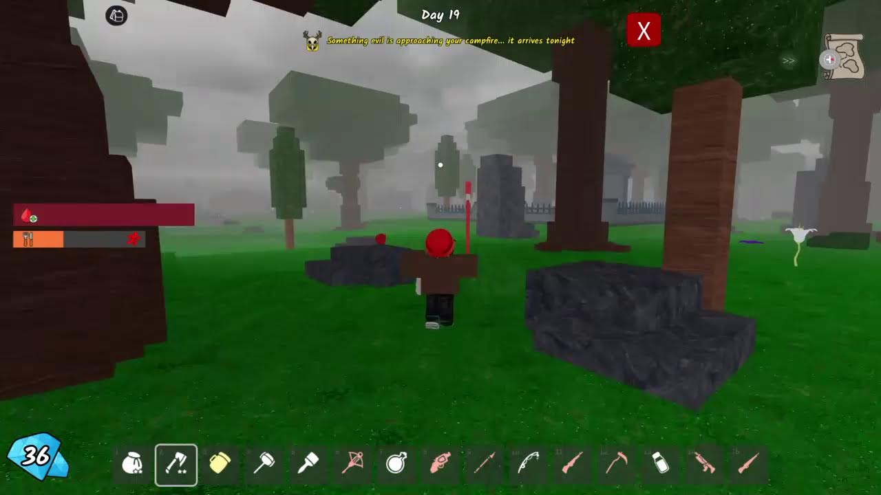 Playing 99 nights in the forest Roblox RESCUE KIDS