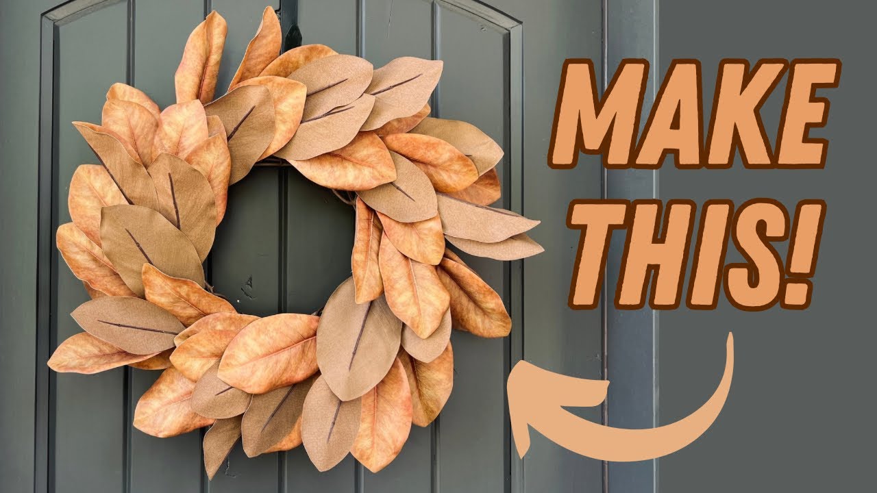 EASY  DIY fall magnolia wreath in under 10 minutes! How to make a wreath for beginners