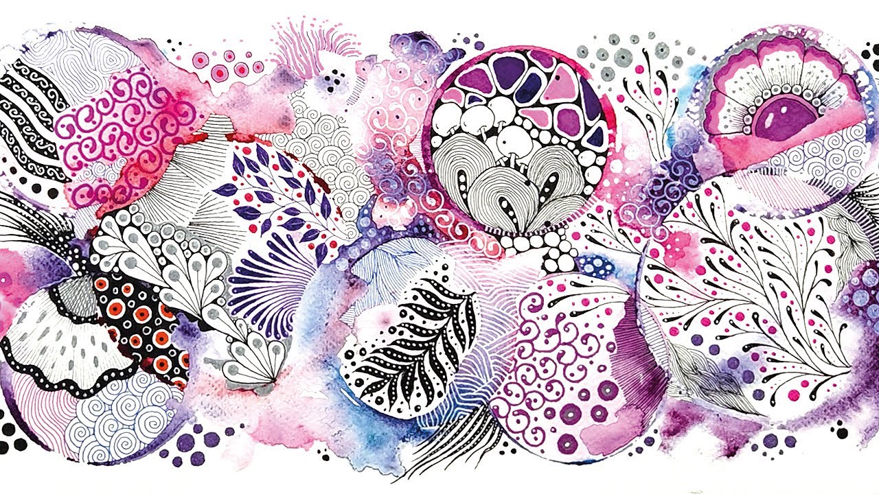 Creative Watercolor Zentangle | Relaxing and Inspiring Zentangle Art Tutorial
