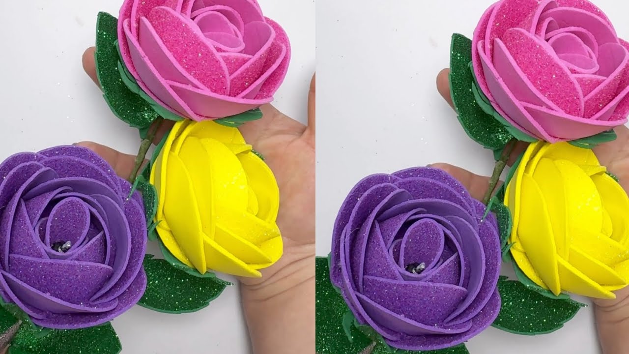 hermosas 🌹 🌹 fáciles y rápidas de hacer con foami o goma Eva ❤️