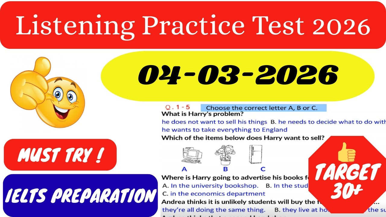 IELTS LISTENING TEST 2026 | IELTS LISTENING PRACTICE TEST WITH ANSWERS 2026