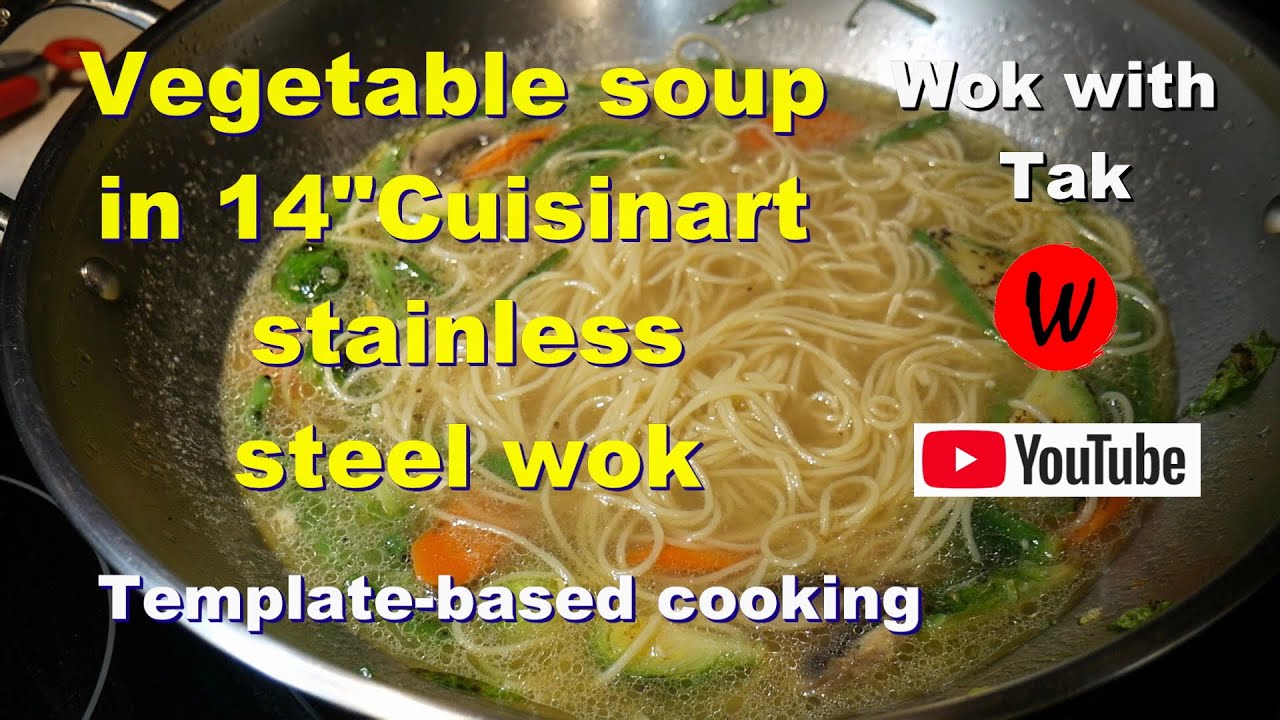 Vegetable noodle soup in a 14