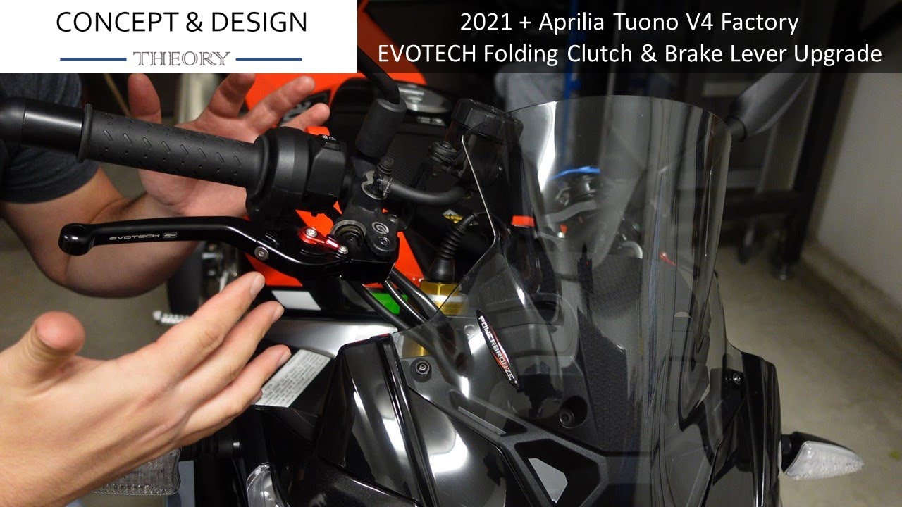 Evotech Performance Folding Clutch and Brake Levers 2021 + Aprilia Tuono V4 Factory Install