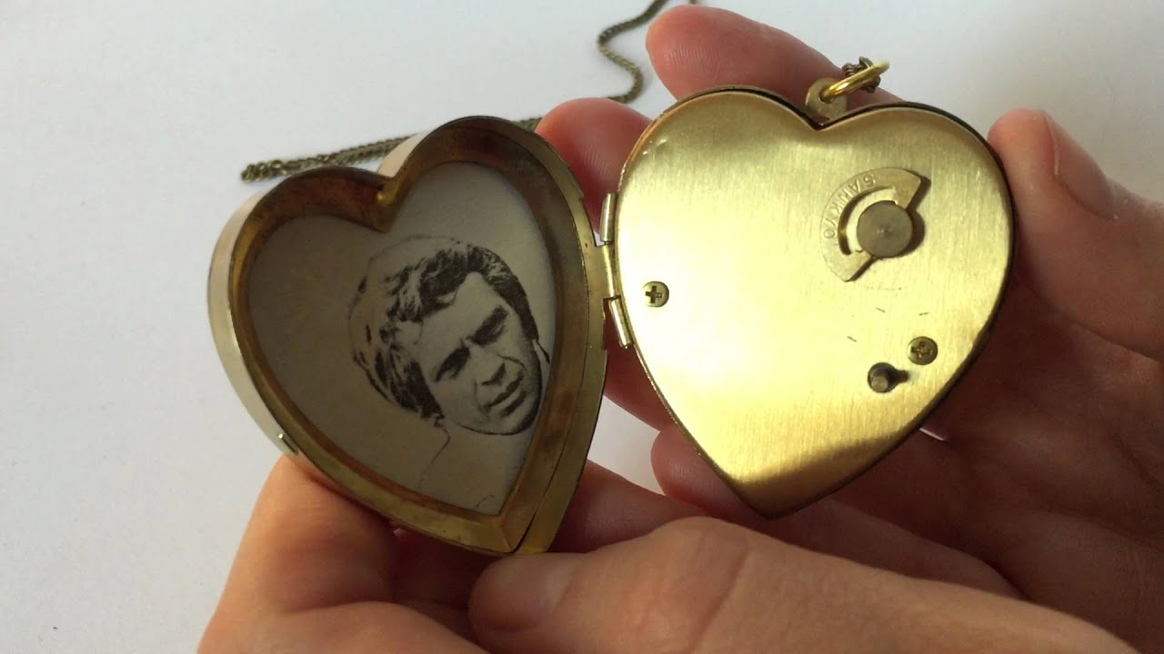 Vintage Miniature Music Box Pendant Necklace and Photo Locket Personalized Gift