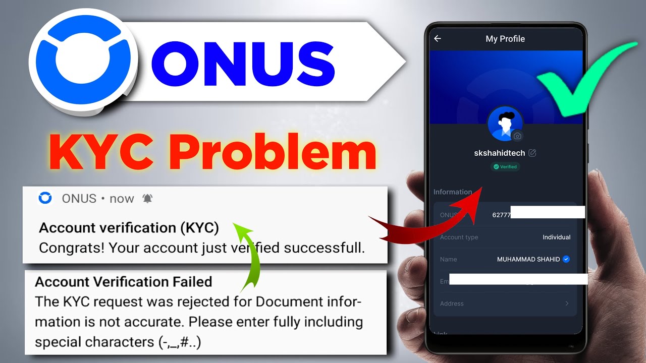 onus kyc verification problem | onus kyc verification rejected | onus exchange kyc verification