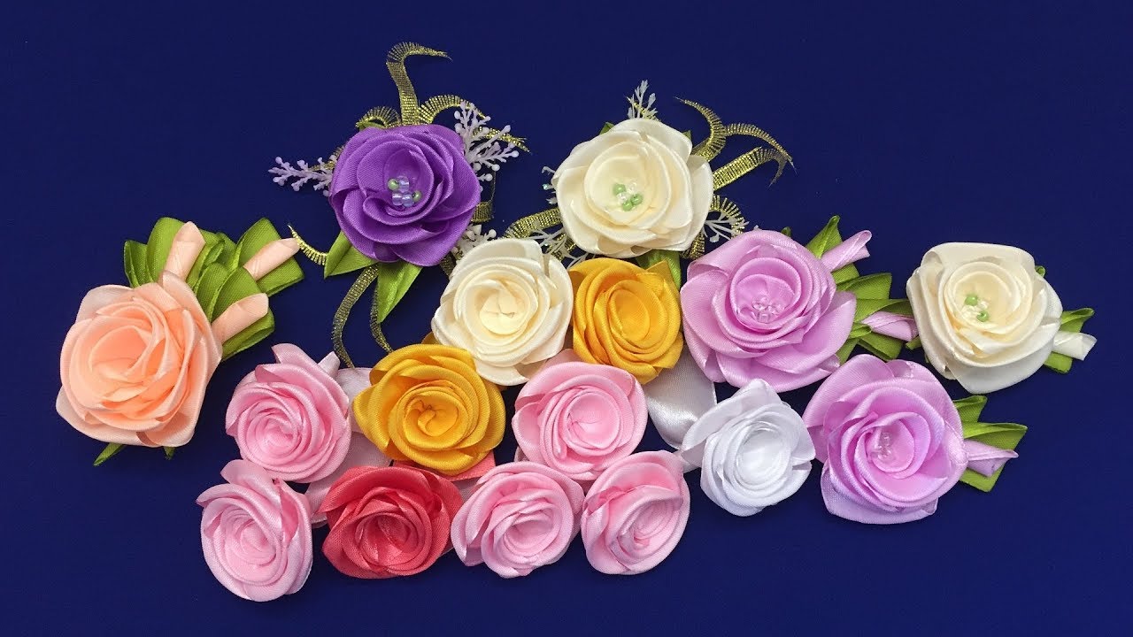 Ribbon rose:quick&simple/Rosa de cintas, fácil/Роза из лент:легко и просто