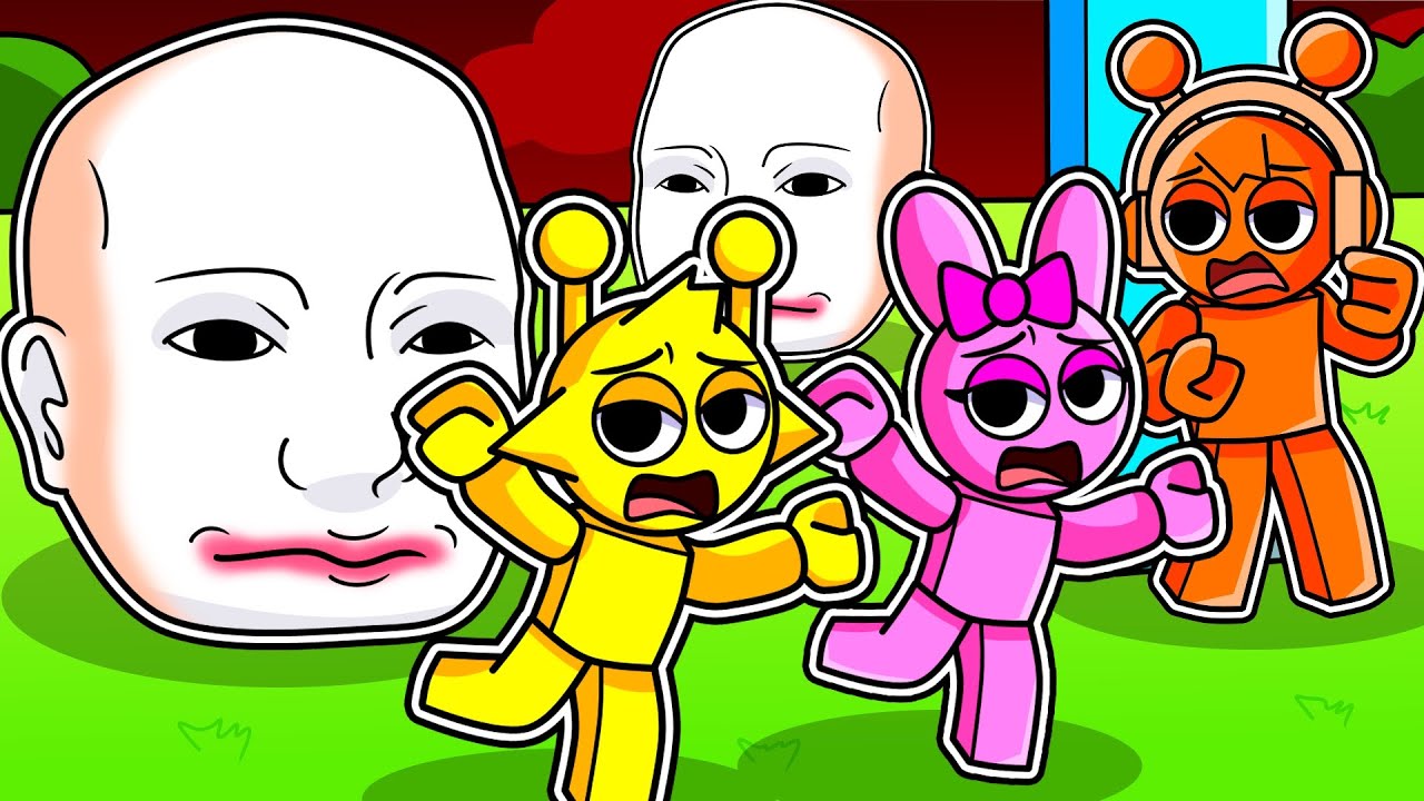 SIMON Y LOS SPRUNKIS ESCAPAN de LAS CABEZAS GIGANTES en ROBLOX! INCREDIBOX SPRUNKI