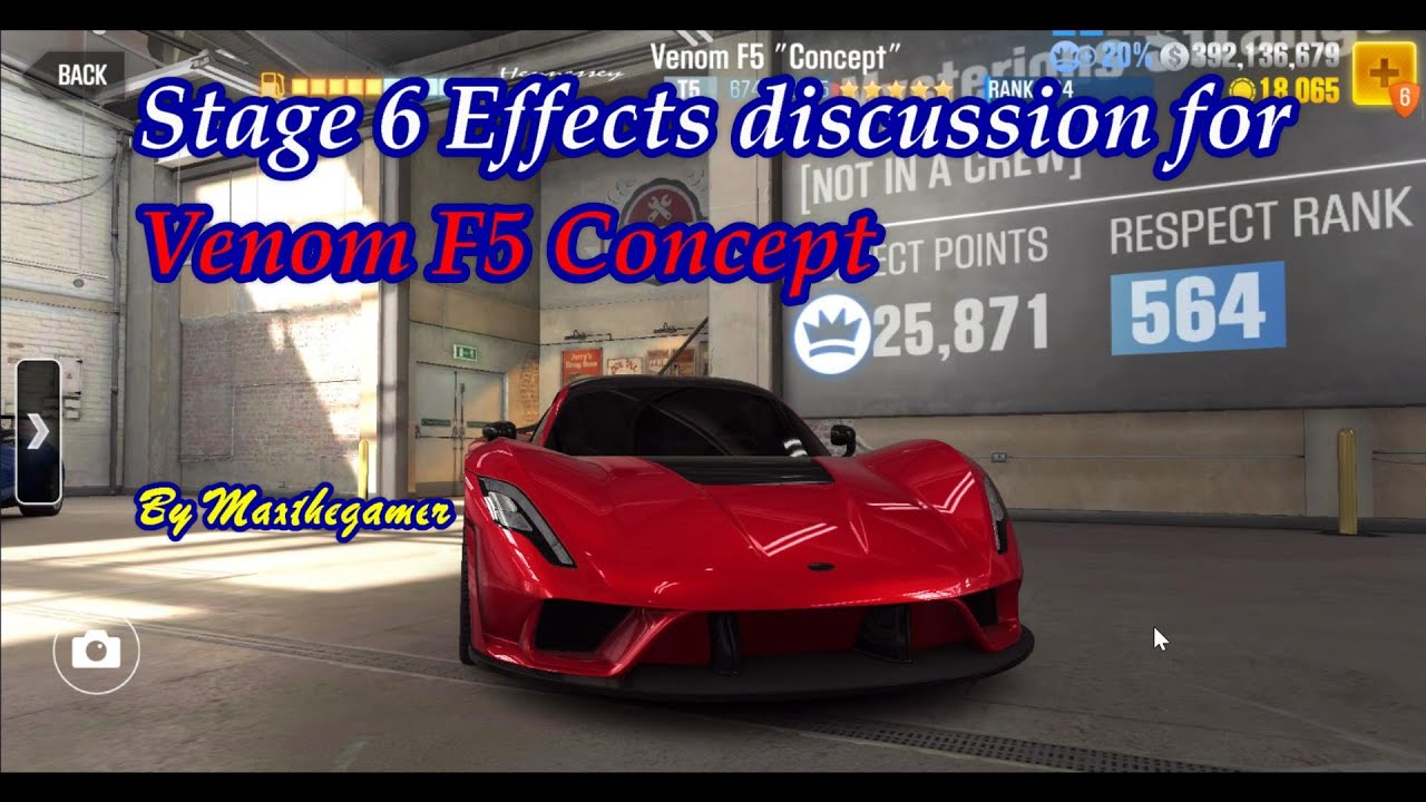 CSR2|CSR Racing 2: Venom F5 Concept gold star Stage 6 effect