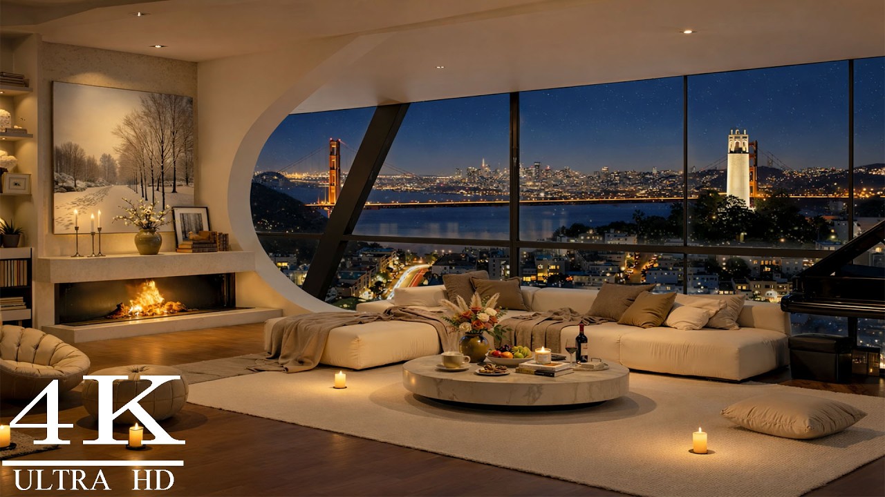 Elegant Jazz Serenade in a Cozy Apartment 🌃🎷 | 4K Soothing Jazz for a Relaxing Night