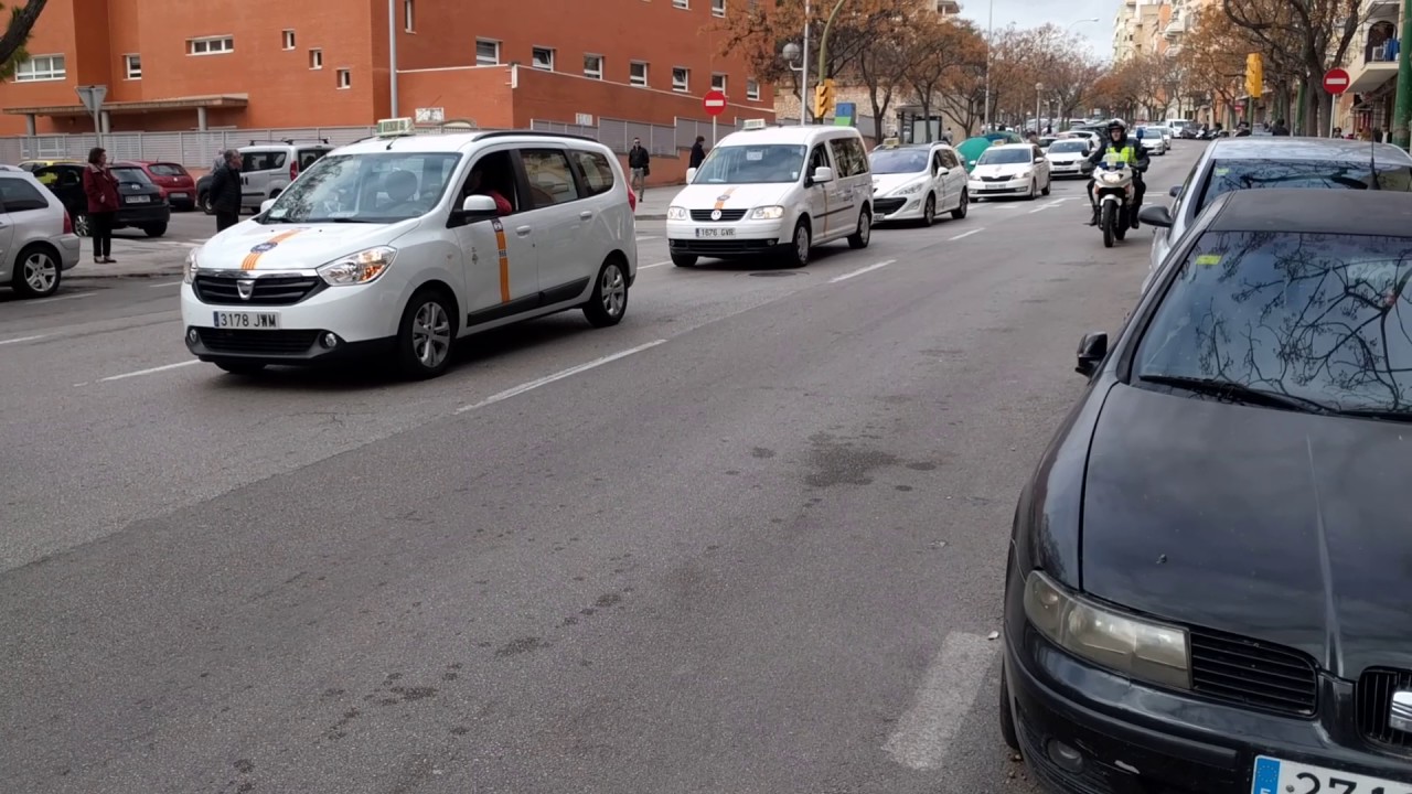 Manifestación de taxistas en Palma de Mallorca