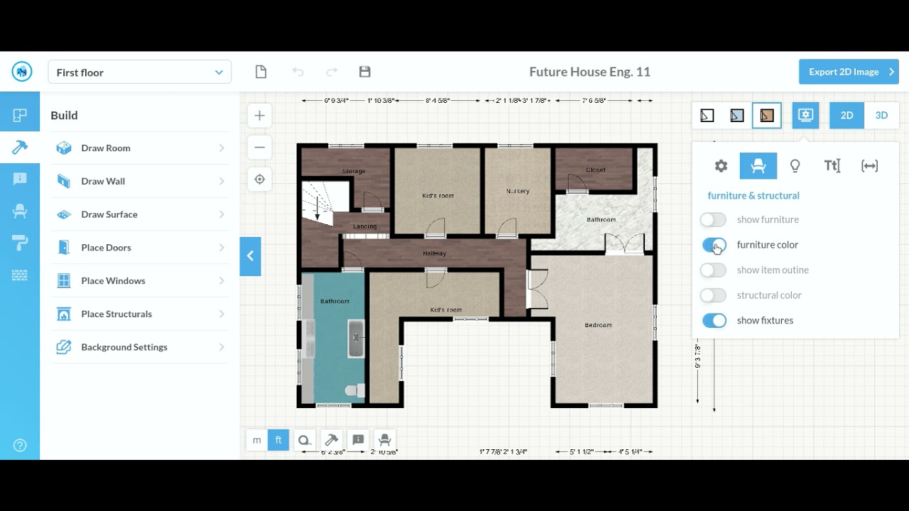 Floorplanner Turn On or Off Furniture and Fixture Settings