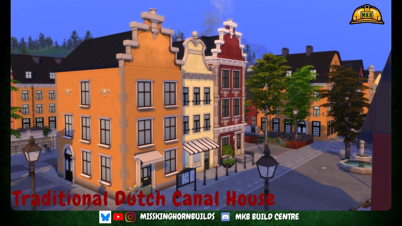 Traditional Dutch Canal House | The Sims 4 | Speed Build | No CC