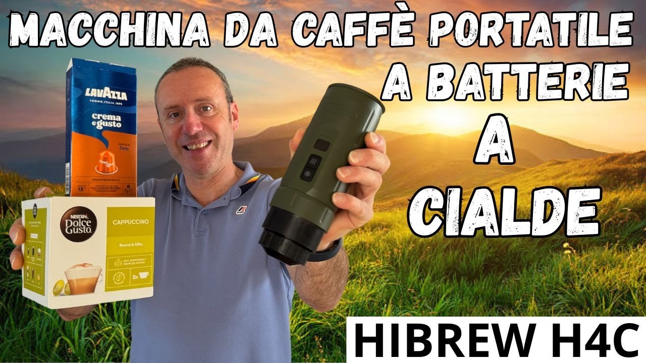 CAFFÈ ESPRESSO PORTATILE con HIBREW H4C PORTATILE a BATTERIA per CIALDE NESPRESSO e DOLCE GUSTO