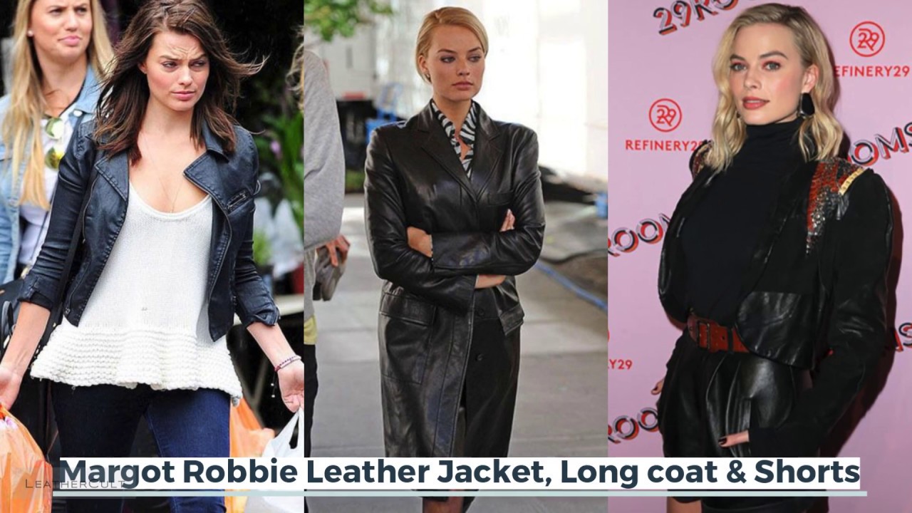 Margot Robbie Leather Jacket, Long coat and Shorts | LeatherCult