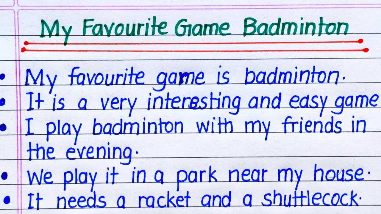 My Favourite Game Badminton Essay in English || 10 Lines on My Favourite Game Badminton in English 