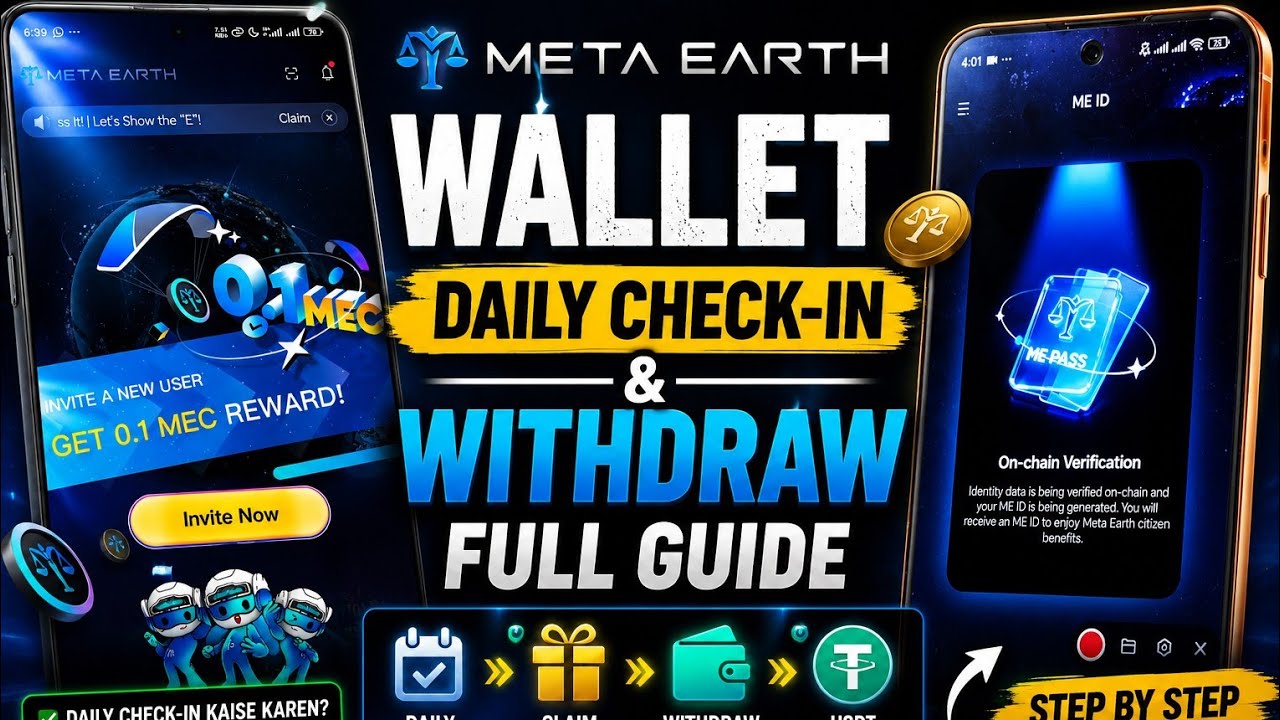 Meta Earth Wallet Full Guide 2026 🚀 | Daily Check-In, Invite & Withdrawal Method