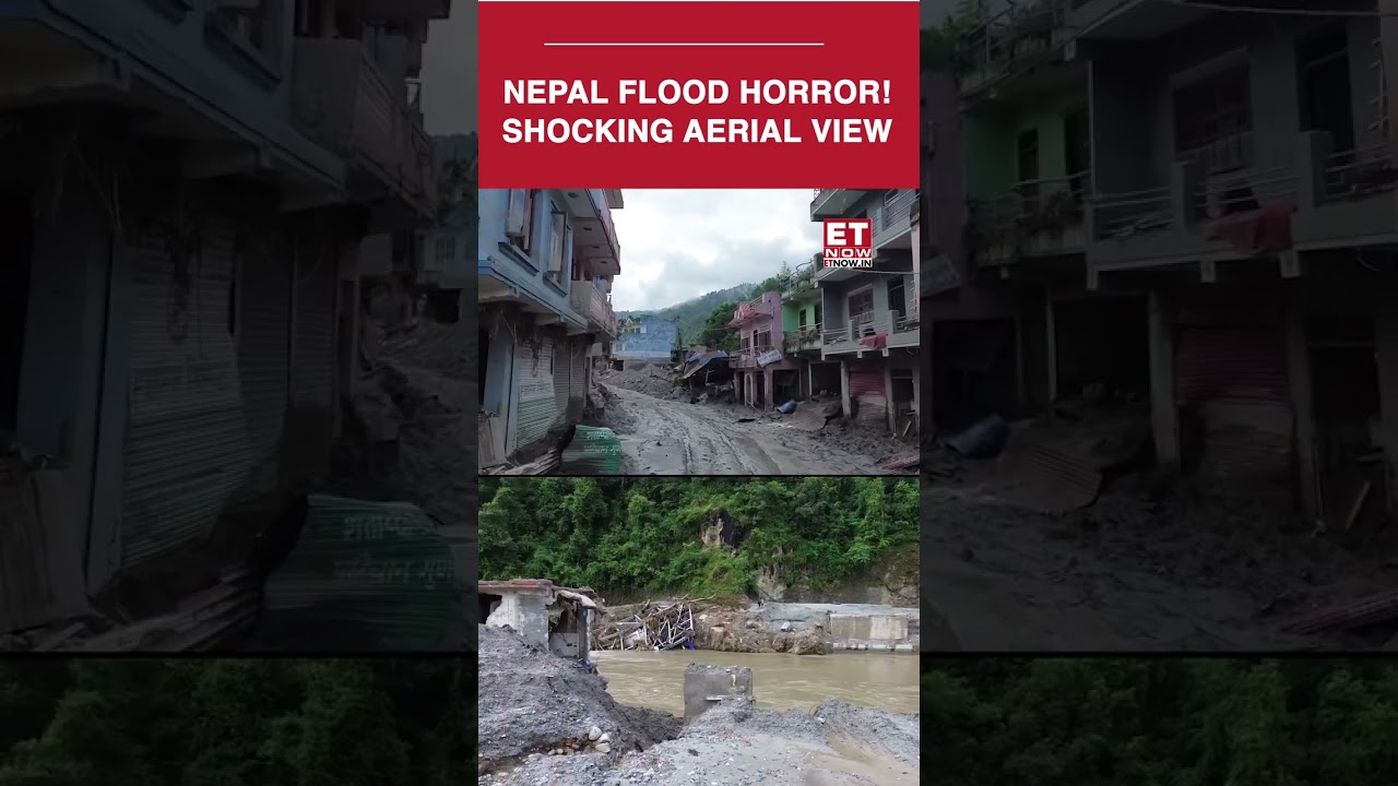 DEVASTATION FROM ABOVE! Bird&rsquo;s-Eye View Shows Nepal Flood Catastrophe | #etnow  #nepalfloods
