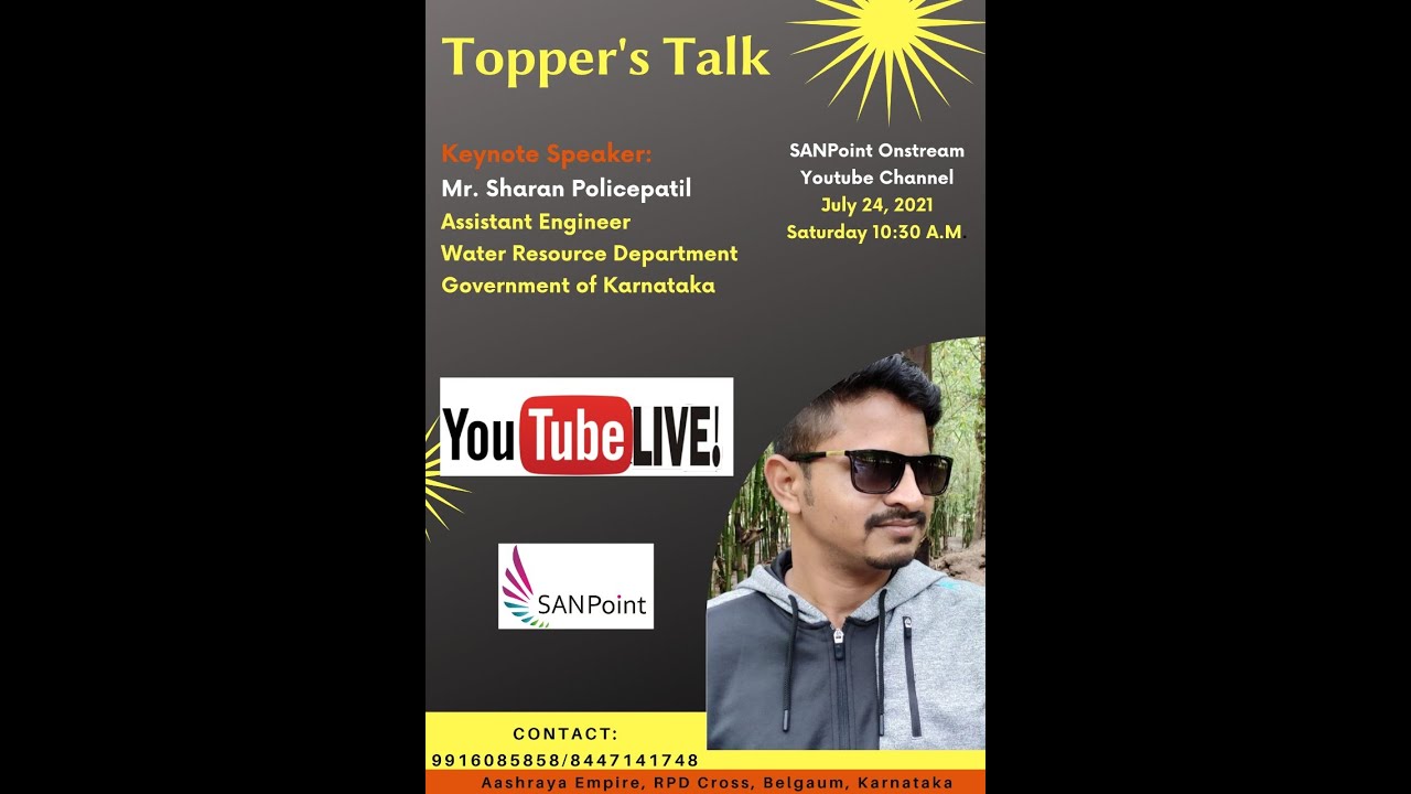 Topper's Talk: Episode 6 : On WRD recruitment  procedure by Mr Sharan Policepatil, AE, WRD-GoK