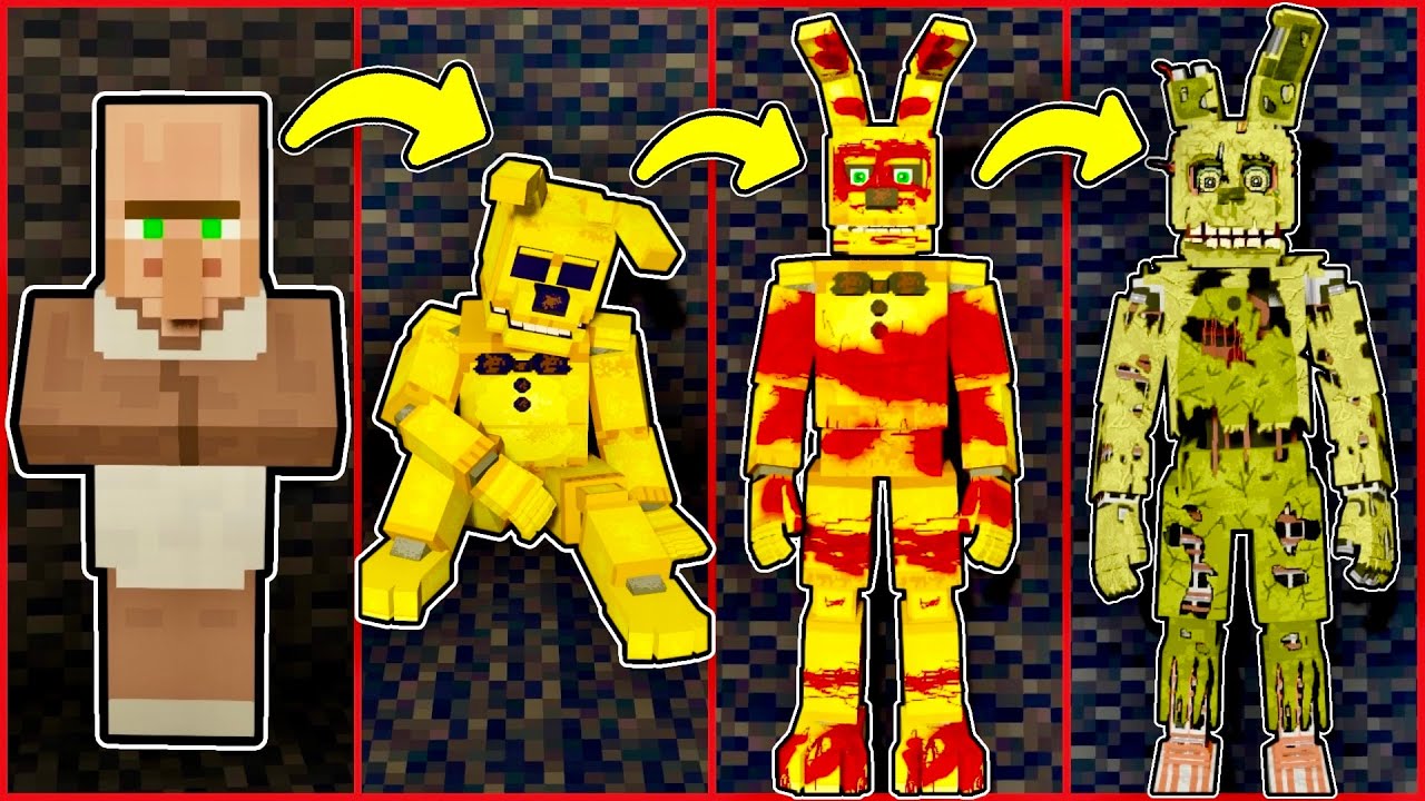 из ЖИТЕЛЯ в СПРИНГТРАПА в МАЙНКРАФТ фнаф пять ночей с фредди майнкрафт fnaf minecraft five nights
