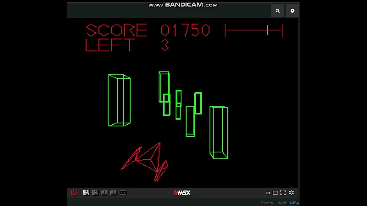 MSX2用リアルタイムワイヤーフレーム、マシン語ゲーム ROCKCITY2024 ver2.1.1