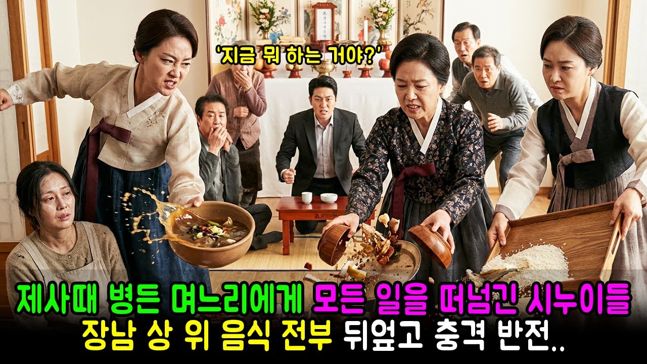 제사때 병든 며느리에게 모든 일을 떠넘긴 시누이들, 장남 상 위 음식 전부 뒤엎고 충격 반전.. | 감동사연 | 노후사연 | 막장사연