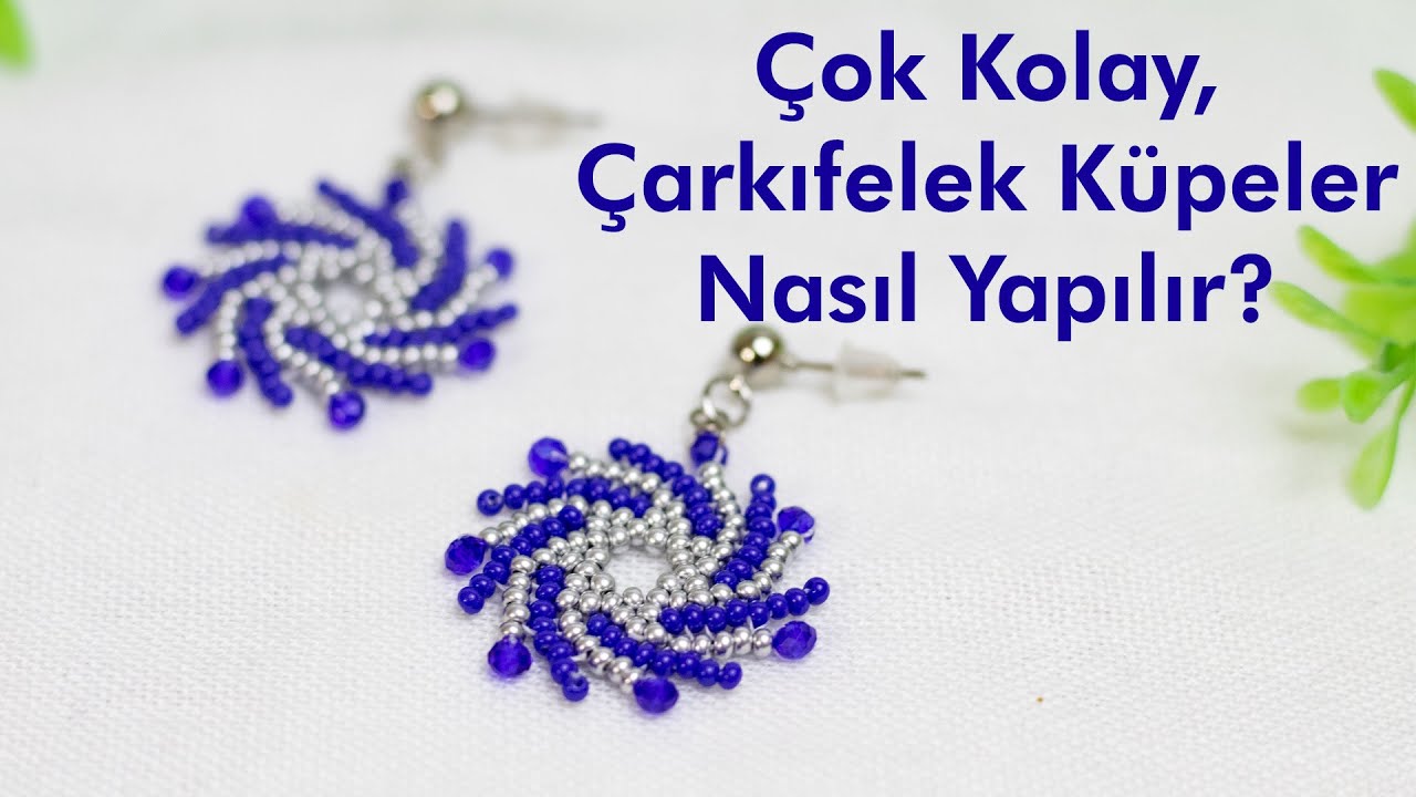 Çok kolay, çarkıfelek küpeler nasıl yapılır ? ( It's easy, how to make passionflower earrings? )