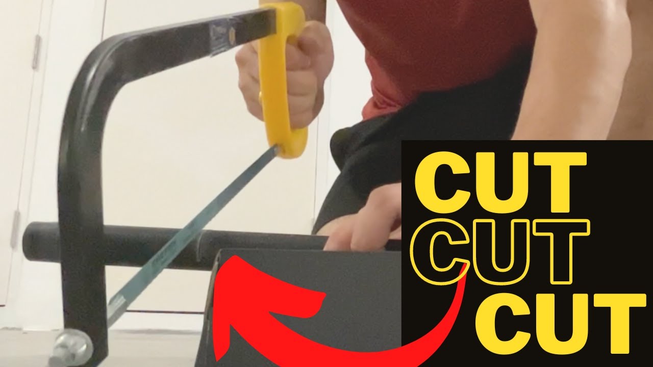 Me cutting a Floorball stick at Home