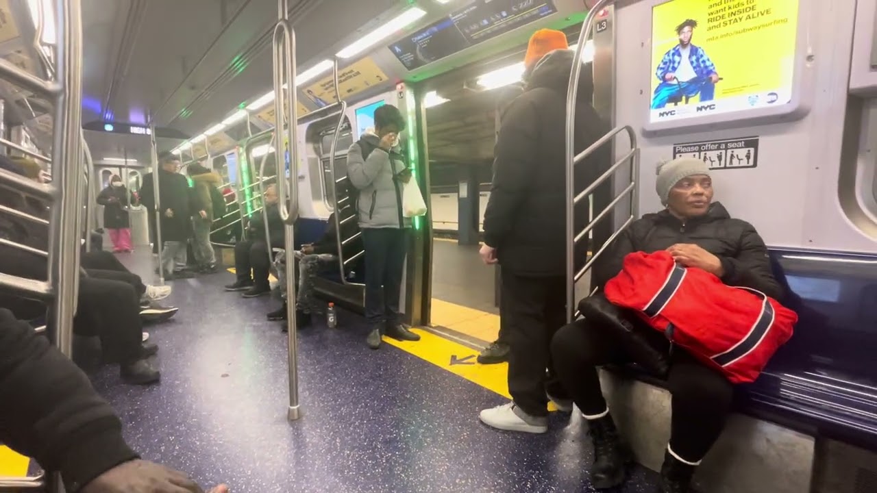 This is a Brooklyn Bound (A) Express train. The next stop is High St.