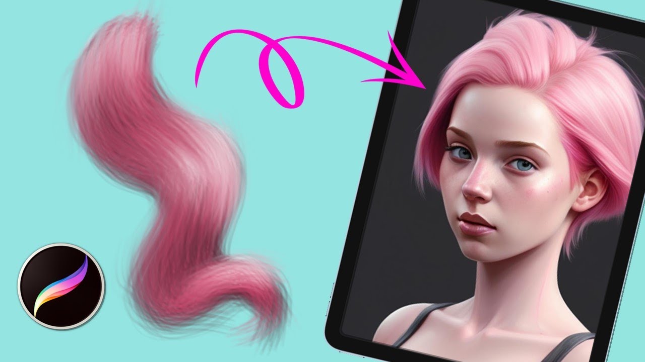 Custom Procreate HAIR BRUSH, Easy & Free