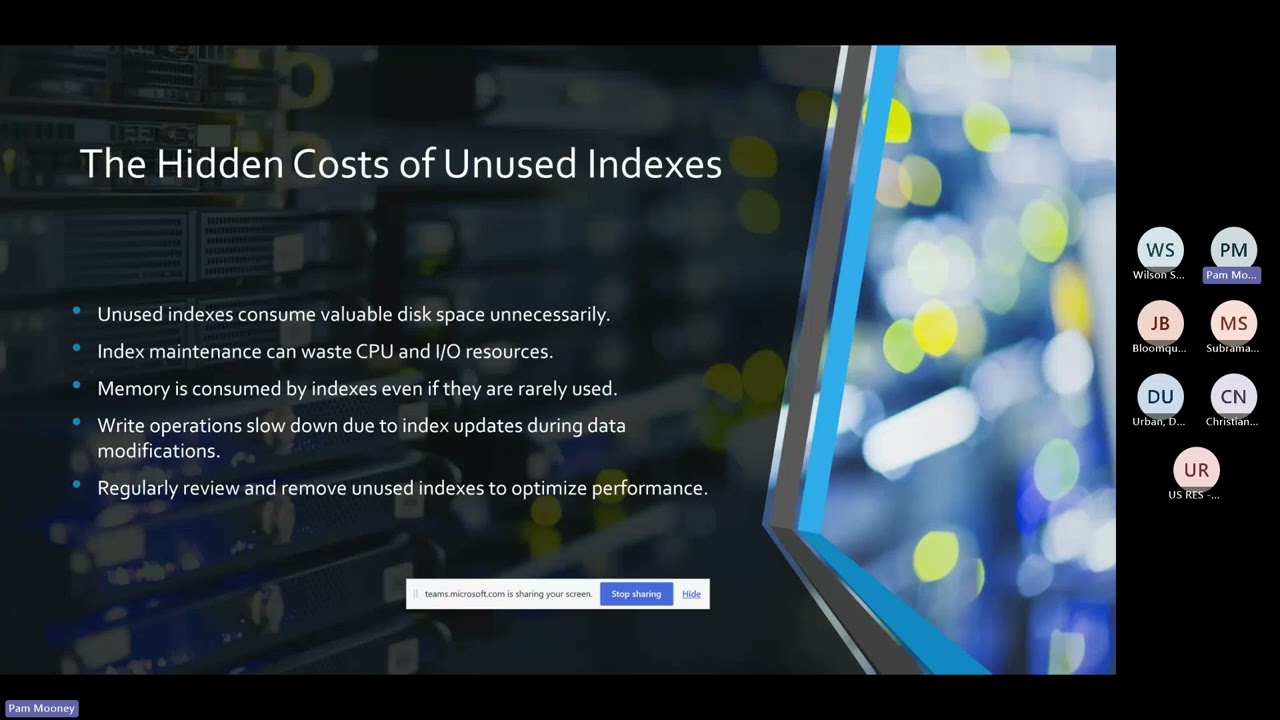 Index Disable Drop: How to Get Rid of Unused Indexes with Pamela Mooney
