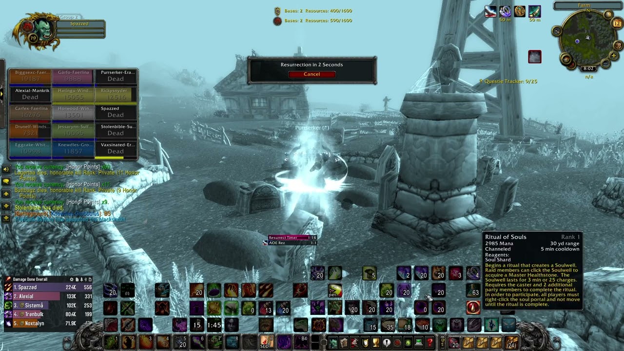 DESTRUCTION WARLOCK 79 ARATHI BASIN PVP WOTLK