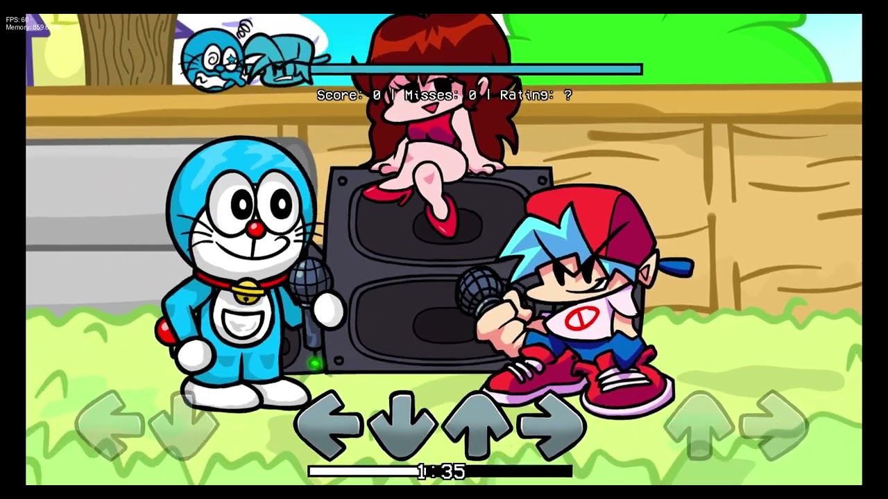 Fnf Vs. Doraemon Gadget Cat but its my doraemons voice + Dialogue @Neon Z Bird